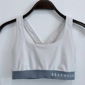 Under Armour Cross-Back Sports Bra - White and Gray